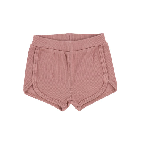 Lil Legs Mauve Ribbed Track Shorts