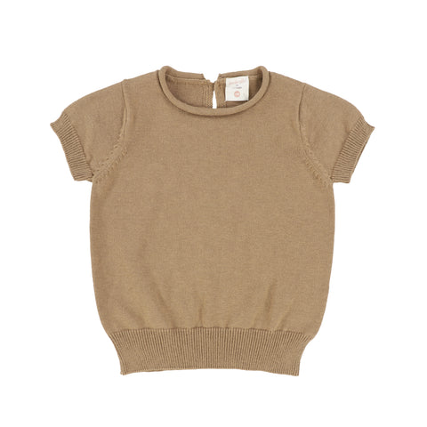 Lil Legs Caramel Short Sleeve Knit Sweater