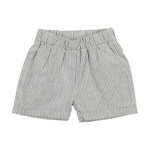 Lil Legs Blue Stripe Linen Pull On Shorts
