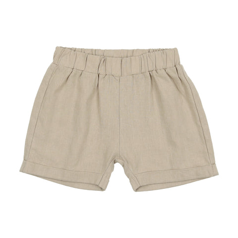 Lil Legs Light Green Linen Pull On Shorts