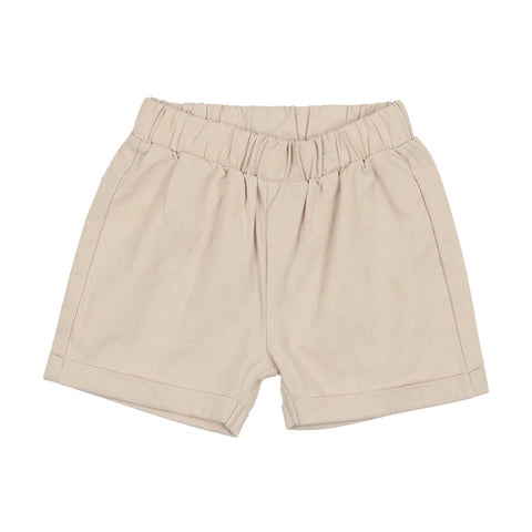 Lil Legs Oat Linen Pull On Shorts