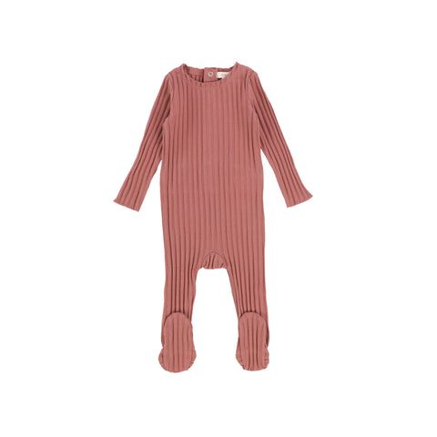 Lil Legs Mauve Wide Rib Footie