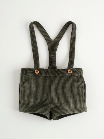 Nanos Olive Corduroy Overalls