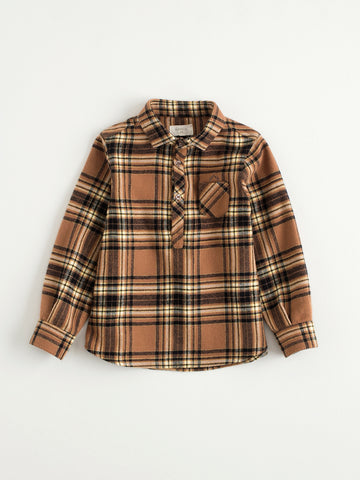 Nanos Brown Plaid Shirt