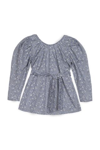 Mipounet Blue Voile Kimono Style Blouse
