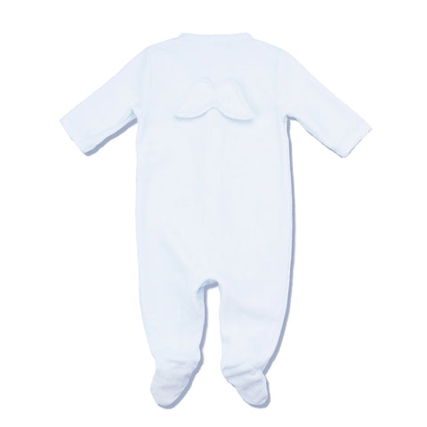 Marie Chantal Blue Velour Angel Wings Onesie