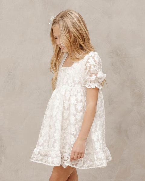 Noralee Ivory Embroidered Organza Quinn Dress – Panda and Cub