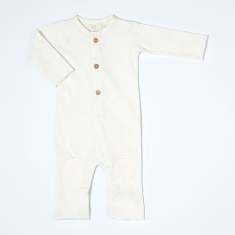 Nixnut Off White Button Onesie