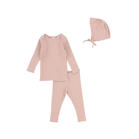 Lil Legs Footless Powder Pink Baby Set