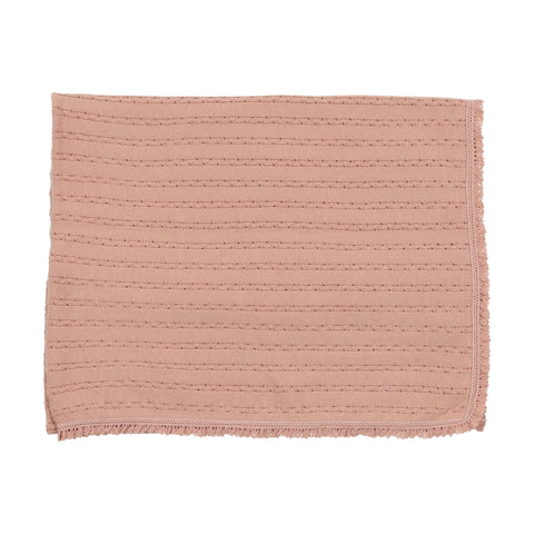 Lilette Blush Pointelle Knit Blanket