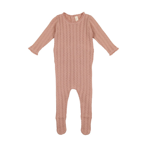 Lilette Blush Pointelle Knit Footie