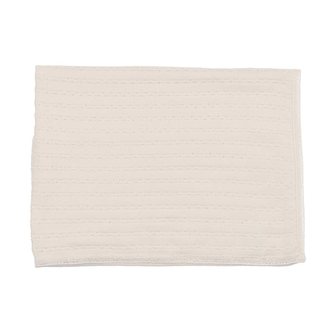 Lilette Cream Pointelle Knit Blanket