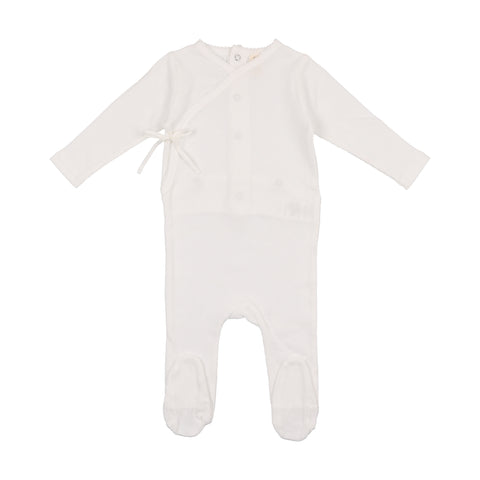 Lilette Winter White Girl Wrapover Pointelle Footie