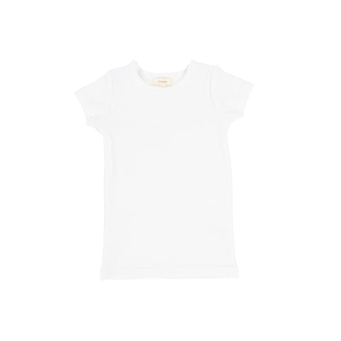Lil Legs Pure White Rib Short Sleeve T-Shirt