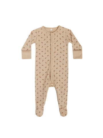 Quincy Mae Apricot Tulips Full Snap Footie