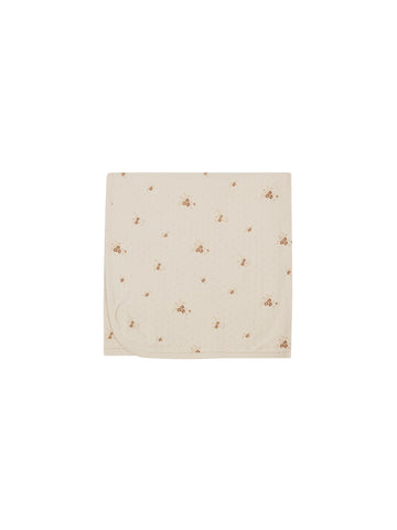 Quincy Mae Ditsy Clay Pointelle Baby Blanket