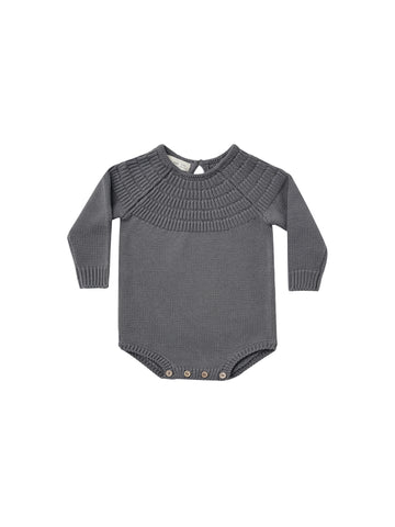 Quincy Mae Dark Sea Knit Dalia Romper