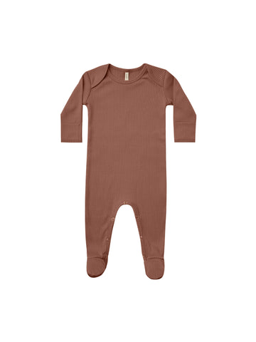Quincy Mae Pecan Ribbed Footie