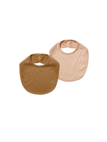 Quincy Mae Petal Dots + Walnut Bib Set