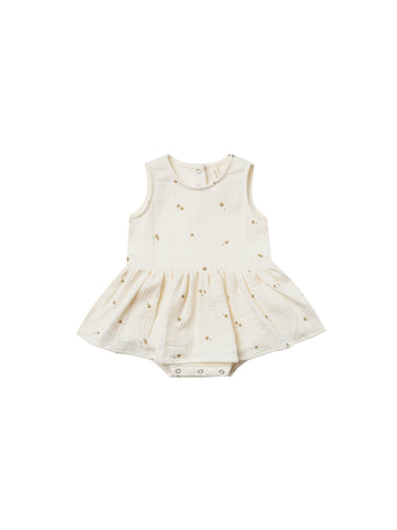 Quincy Mae Ivory Skirted Tank Onesie