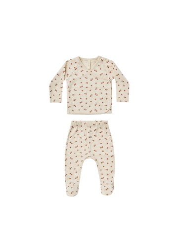 Quincy Mae Petite Floral Pointelle Wrap Set