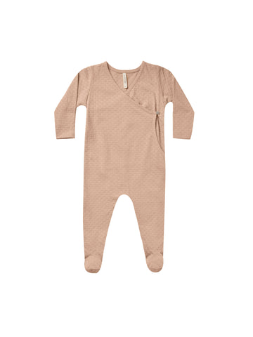 Quincy Mae Blush Pointelle Wrap footie