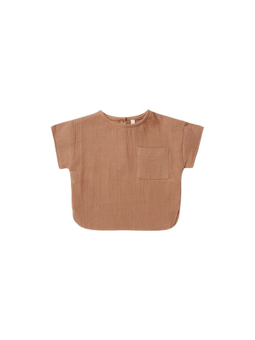 Quincy Mae Boxy Clay Top + Striped Short Set