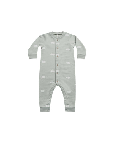 Rylee & Cru Blue Fog Clouds Button Down Jumpsuit