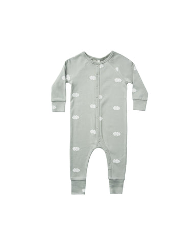 Rylee & Cru Blue Fog Clouds Long John Pajamas