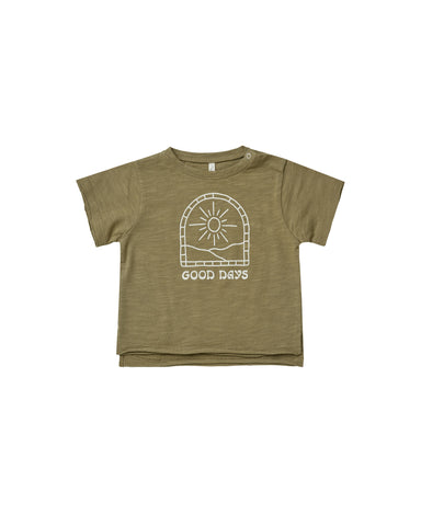 Rylee & Cru Olive Good Days Raw Edge Tee