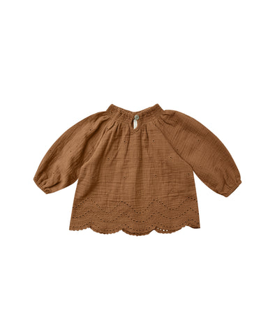 Rylee & Cru Rust Quincy Blouse + Bloomer Set