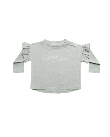 Rylee & Cru Blue Fog Wildflower Ruffle Tee