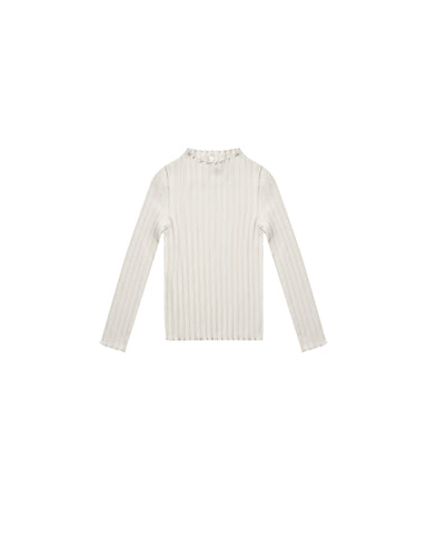 Rylee & Cru Ivory Ribbed Long Sleeve Tee