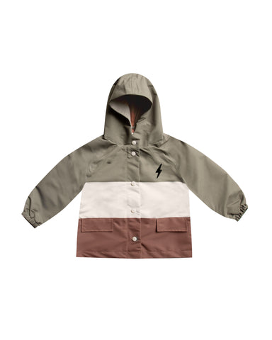 Rylee & Cru Olive Colorblock Rain Jacket