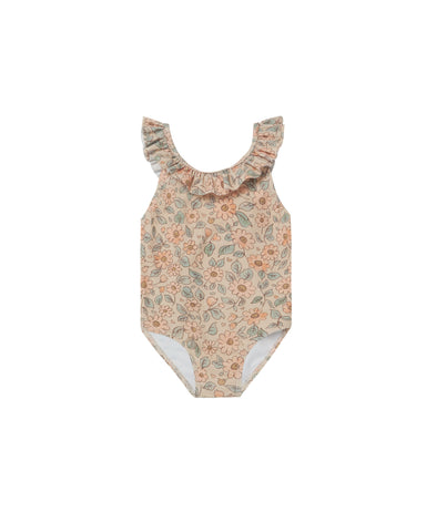 Rylee & Cru Blush Floral Arielle Swim One-piece