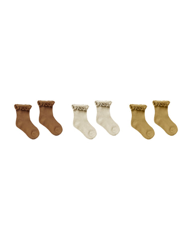 Rylee & Cru Rib Ruffle 3 Pack Socks