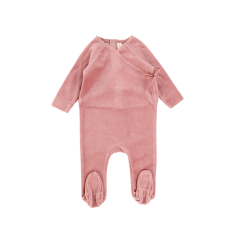 Lil Legs Rose Velour Wrap Footie