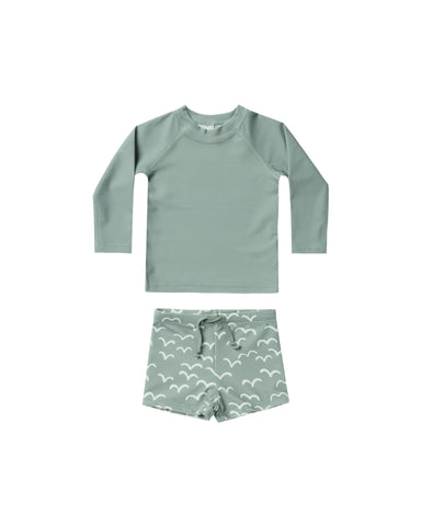 Rylee & Cru Aqua Rashguard Boys Set
