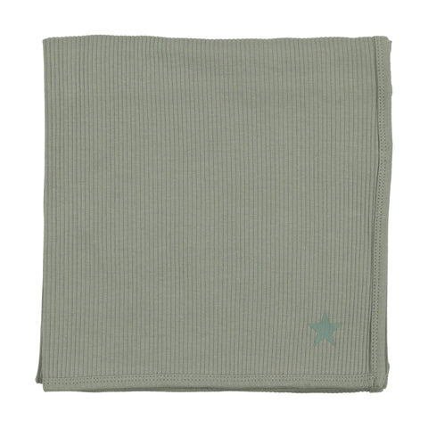 Lil Legs Green Star Ribbed Blanket
