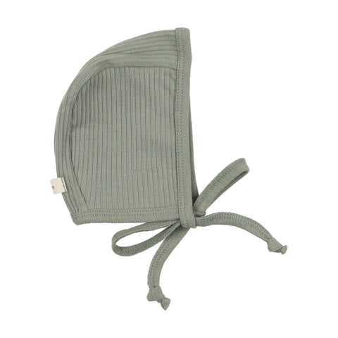 Lil Legs Green Ribbed Bonnet