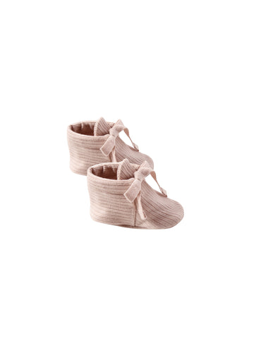 Quincy Mae Petal Stripe Ribbed Baby Booties