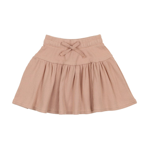 Lil Legs Pink Rib Drawstring Skirt