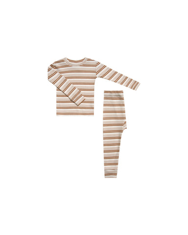 Rylee & Cru Oat & Cinnamon Striped Pajama Set