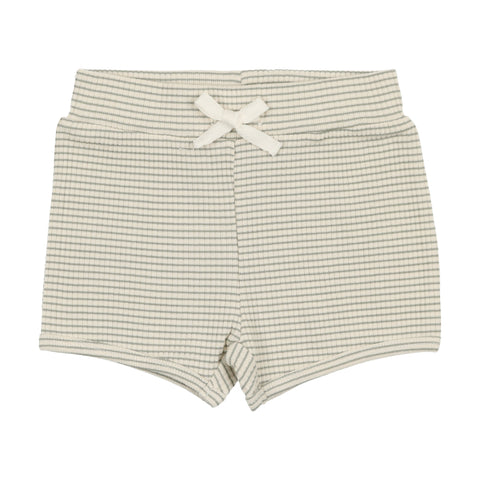 Lil Legs Green Stripe Rib Track Shorts