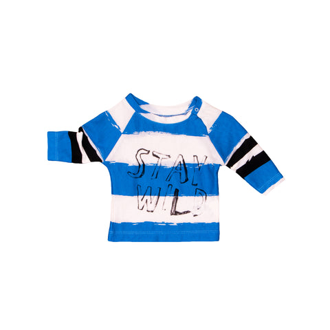 Noe & Zoe Blue Stripe XL Baby Raglan