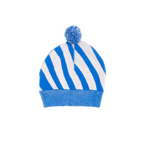 Noe & Zoe Blue Zebra Baby Knit Beanie