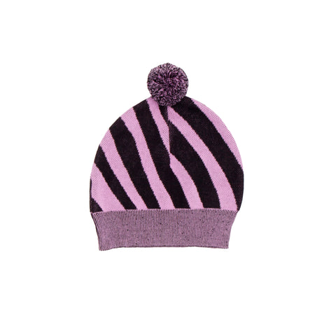 Noe & Zoe Pink Zebra Baby Knit Beanie