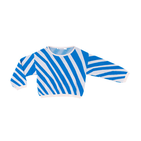 Noe & Zoe Blue Baby Zebra Sweater