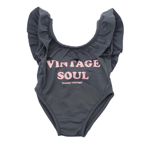Tocoto Vintage Dark Grey Vintage Soul Baby Swimsuit