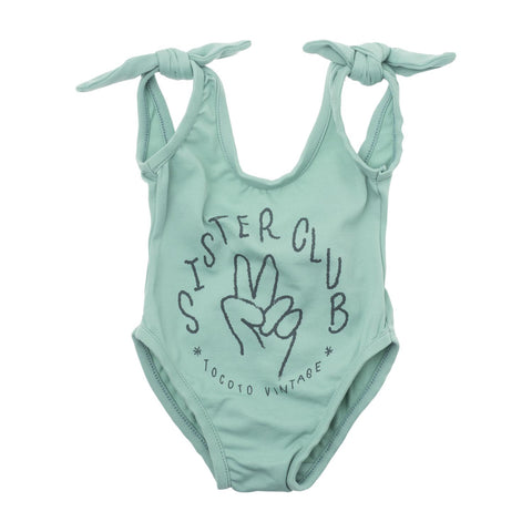 Tocoto Vintage Green Sister Club Baby Swimsuit